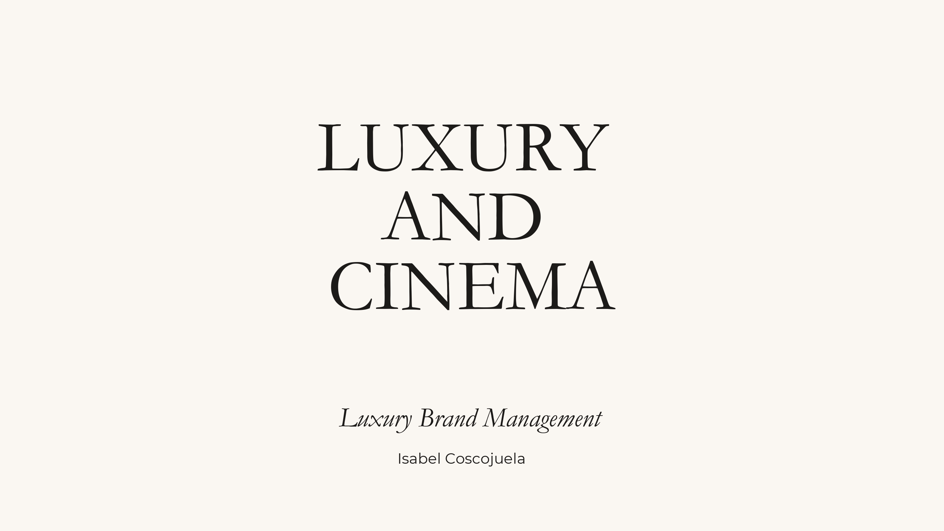Luxury and Cinema branding project